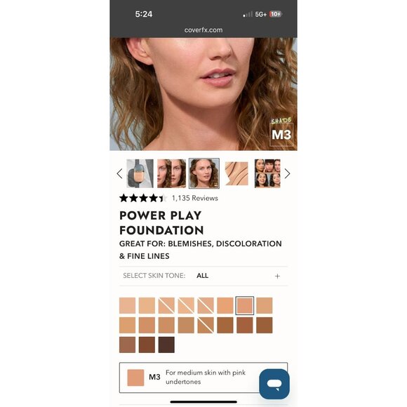 COVERFX M3 Power Play Liquid Foundation NEW NIB - Picture 4 of 4